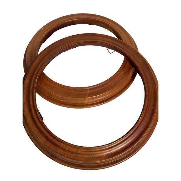 Wood Frames Round Van Hygan & Smythe 11.25 X 8.5 In Light-Med-Dark Shades - Picture 6 of 8